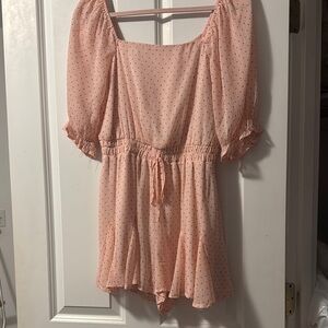 Pink Polka Dot Romper